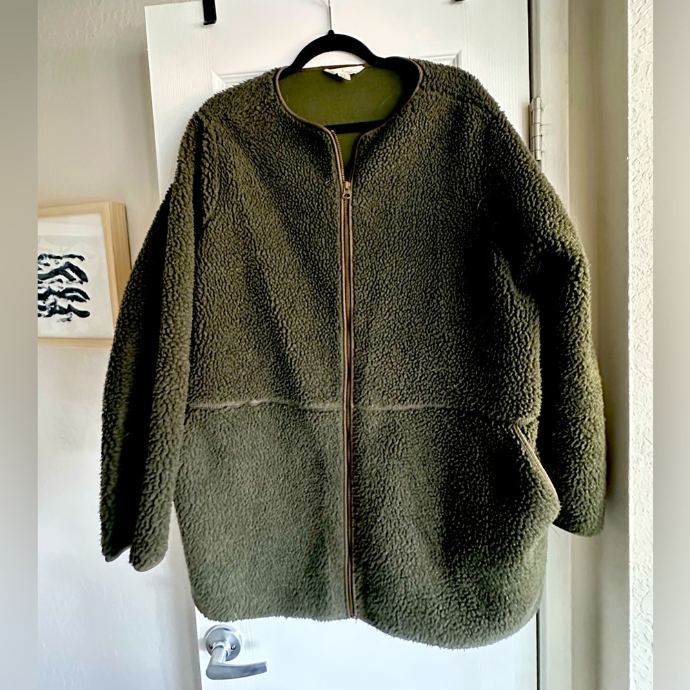 Seasalt Cornwall green teddy coat